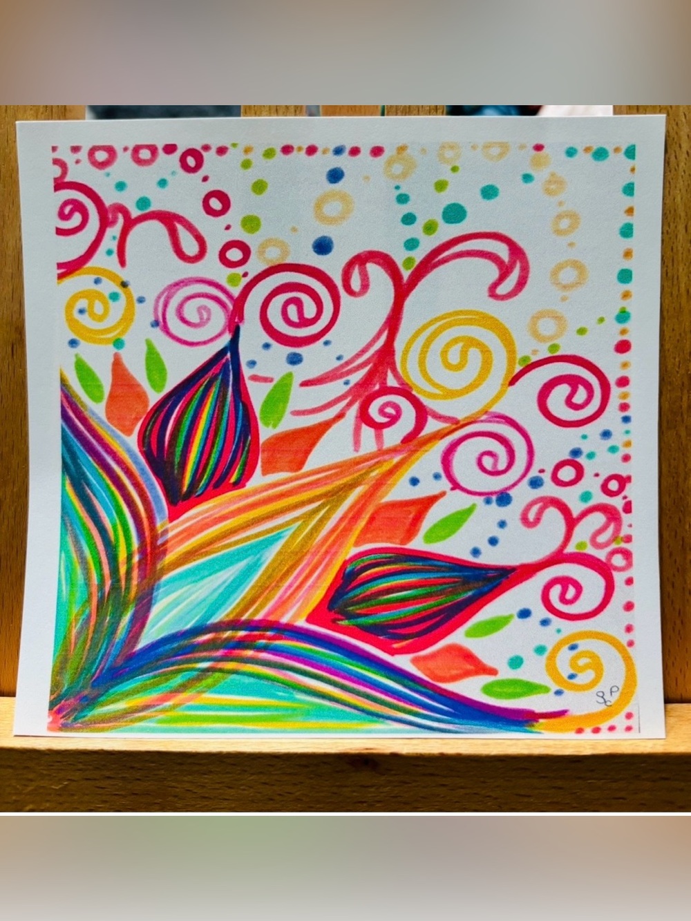 Abstract Rainbow Lily Art Print